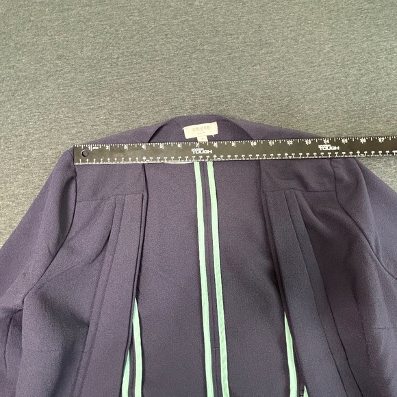Umgee Waterfall Navy Open Blazer with Zipper and Turquoise Details Size M - Picture 9 of 10
